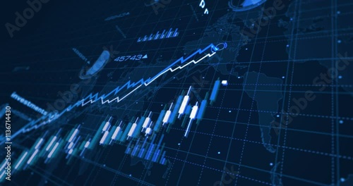 Business profit income and capital charts and graphs diagram seamless and loopable concept