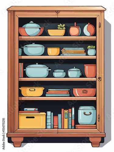 kitchen storage shelf vector