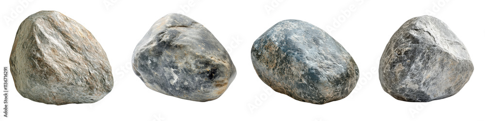 A Set of Smooth Heavy Boulder with Polished Surface Isolated on Transparent Background A Set of Smooth Heavy Boulder with Polished Surface Isolated on Transparent Background