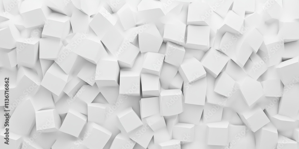Abstract texture of random white cubes creating a modern and minimalist visual experience for design projects Abstract texture of random white cubes creating a modern and minimalist visual experience for design projects