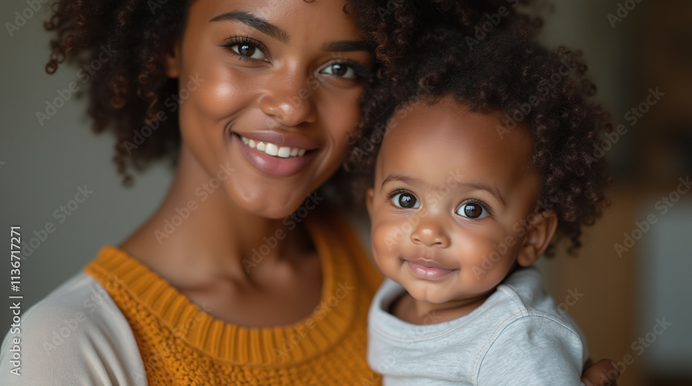 Black African American Mom Mother Parent with Her Adorable Newborn Infant Baby, Tender Moment of Parenthood Black African American Mom Mother Parent with Her Adorable Newborn Infant Baby, Tender Moment of Parenthood