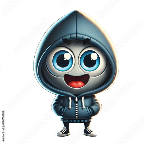  cute cartoon character with hoodie