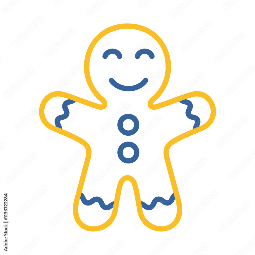 Fototapeta premium Christmas gingerbread brown vector icon
