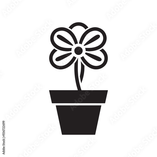 Flower pot icon vector illustration