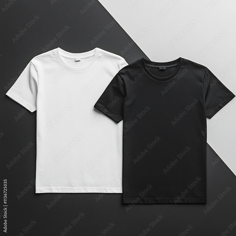 Stylish Monochrome T shirt Mockup for Design with Copyspace