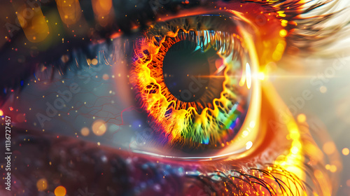 Multicolored Iris Animation for Eye Concept Design photo