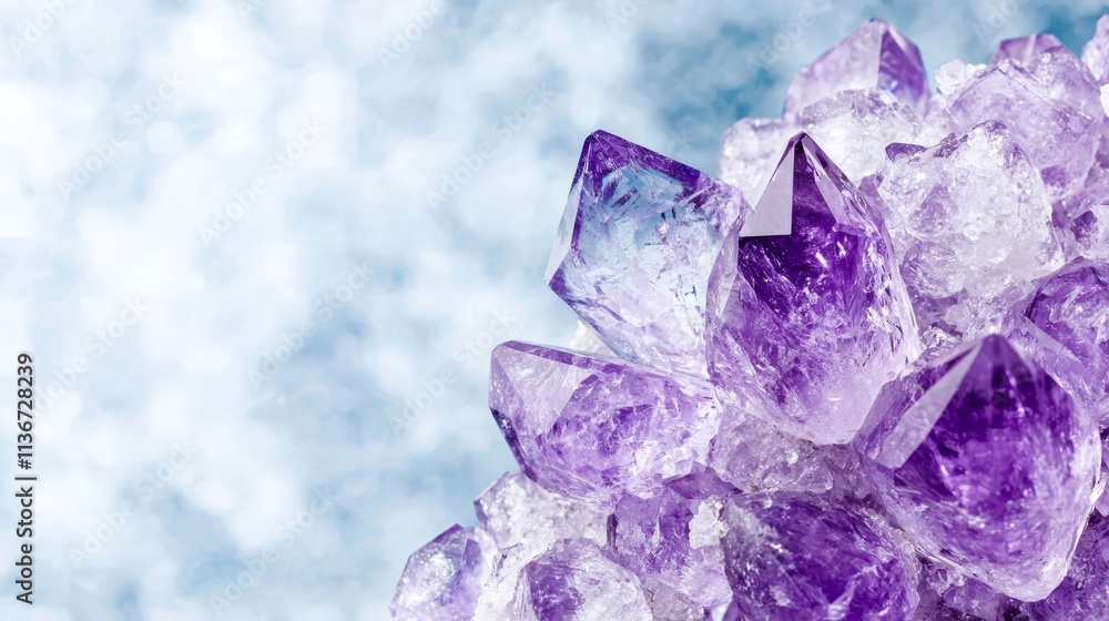 Fototapeta premium A pile of purple crystals sitting on top of a table