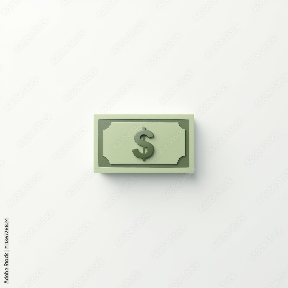 A minimalist design of a single dollar bill, centered against a plain white background. Simple and clean design with soft shadows adding depth to the image. A minimalist design of a single dollar bill, centered against a plain white background. Simple and clean design with soft shadows adding depth to the image.