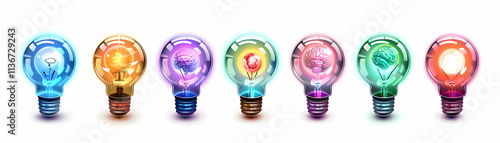 Light Bulb and Cog Innovation Icon Set for Creative Ideas photo