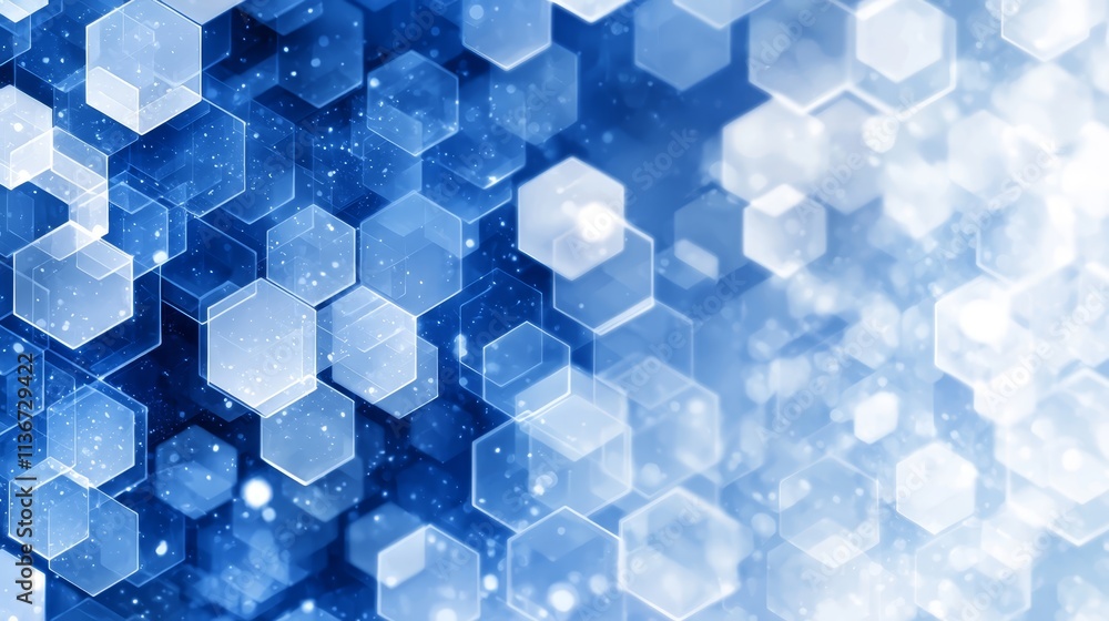 Naklejka premium A blue and white abstract background with hexagons