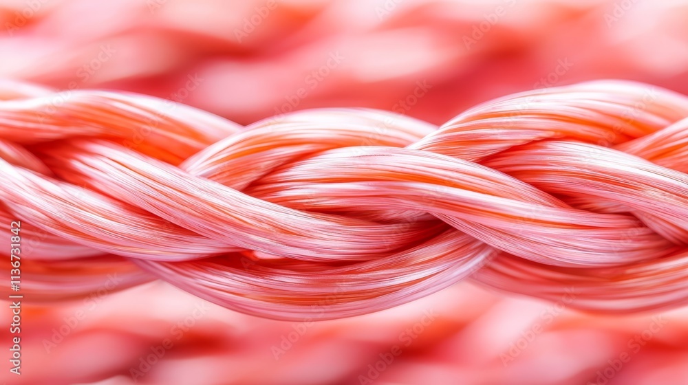 A close up of a red and white rope A close up of a red and white rope