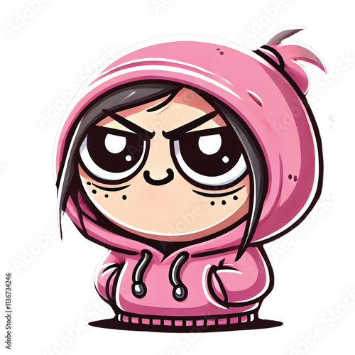 cute cartoon character with hoodie