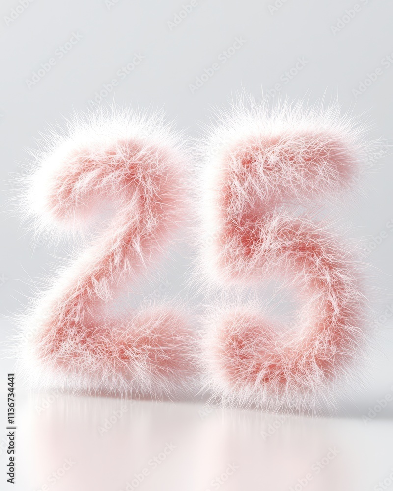 Fluffy Light Pink Number Display Brings Warmth to Any Festive Occasion Fluffy Light Pink Number Display Brings Warmth to Any Festive Occasion