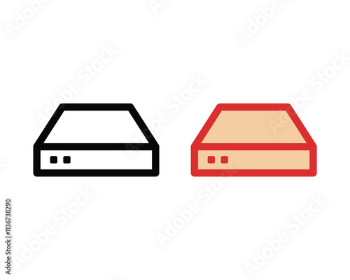 flat external hard disk icon vector illustration