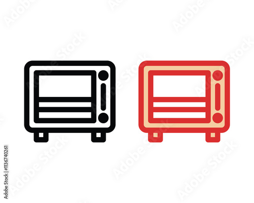 flat oven icon vector illustration