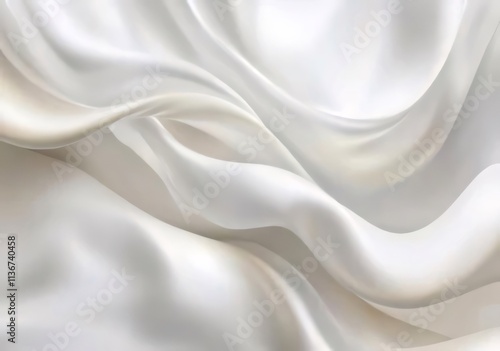 White smooth fabric with folds and curves.