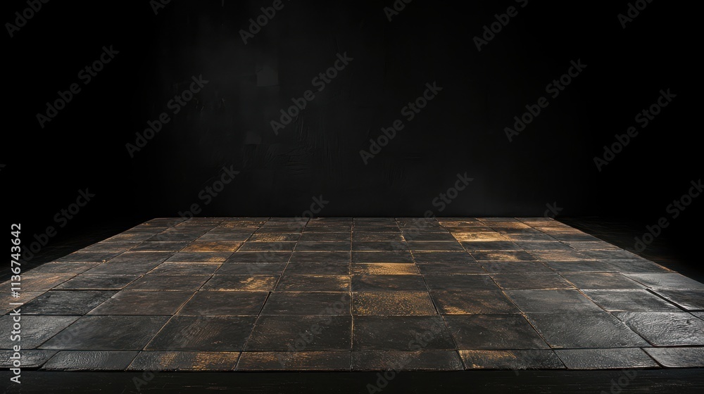 Dark Stone Floor with Black Background Dark Stone Floor with Black Background
