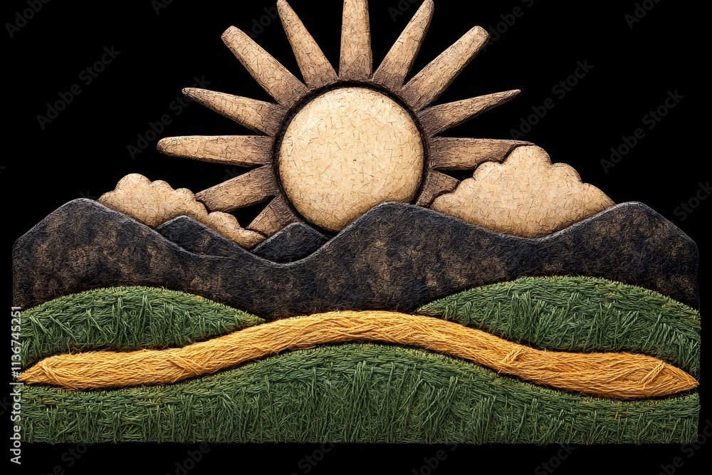 Sun Mountains Clouds Artistic Landscape Wall Decor Sun Mountains Clouds Artistic Landscape Wall Decor