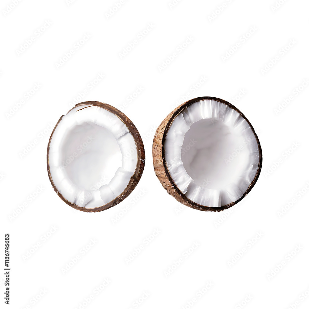 Fototapeta premium Fresh Coconut isolated on a transparent background