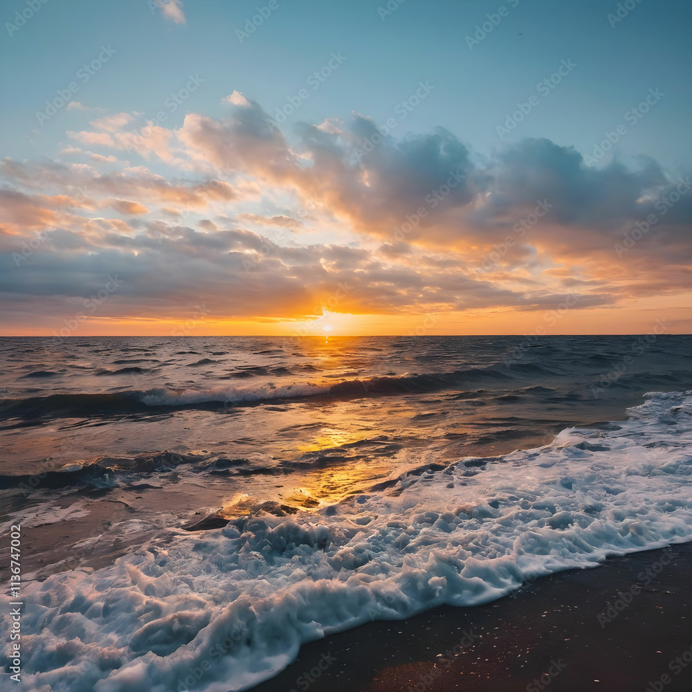 Mesmerizing view of the sunset over the Baltic Sea Lithuania Mesmerizing view of the sunset over the Baltic Sea Lithuania