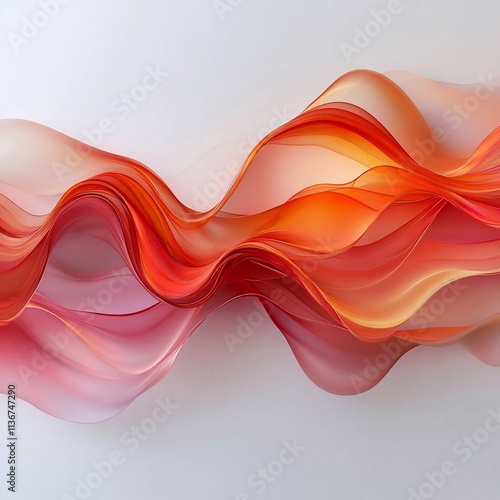 Red wave on a gray background. Generative AI