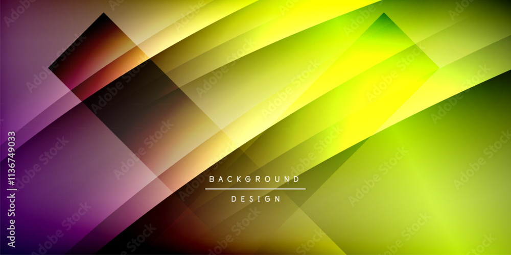 Expressive poster with shadow lines. Features technology, minimalist, and business themes, bright vibrant color schemes