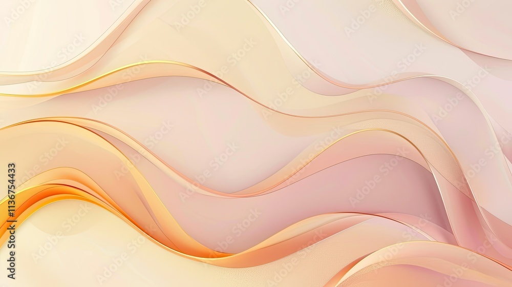 Obraz premium Abstract wavy design in soft pastel colors, ideal for backgrounds and graphic projects.