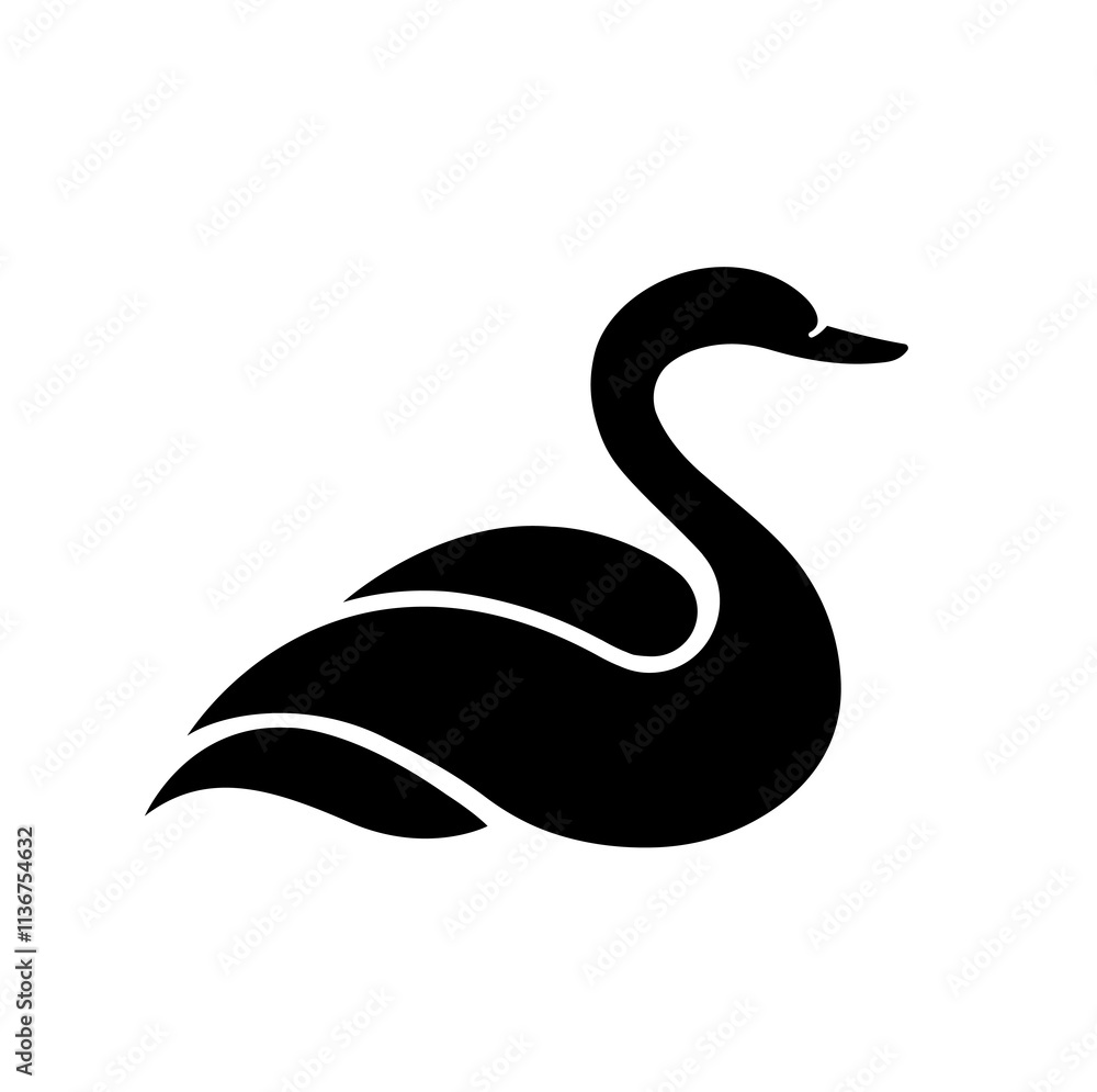 Fototapeta premium Black swan logo