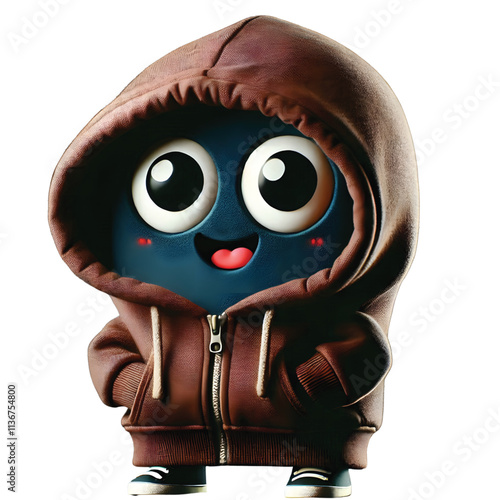 cute cartoon character with hoodie