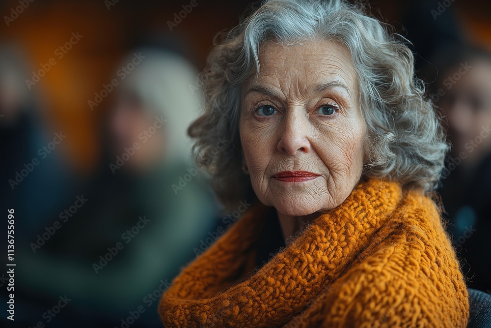 Woman Attending Alzheimer Support Group Meeting Woman Attending Alzheimer Support Group Meeting