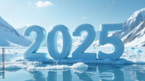 Wallpaper Mural huge numbers 2025 in antarctica near glaciers Torontodigital.ca