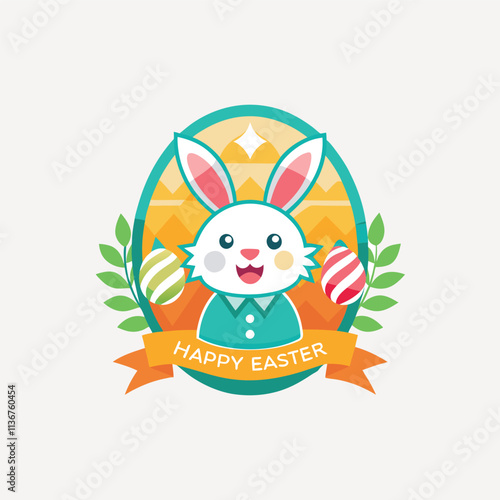 Easter wreath with easter eggs hand drawn black on white background. Decorative doodle frame from Easter eggs and floral elements Isolated vector illustration