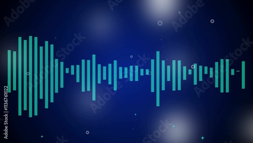 Microphone Line Icon. Audio microphone icon. Frequency Digital Visualization - Loo. AUDIO WAVES on gradient ramp.