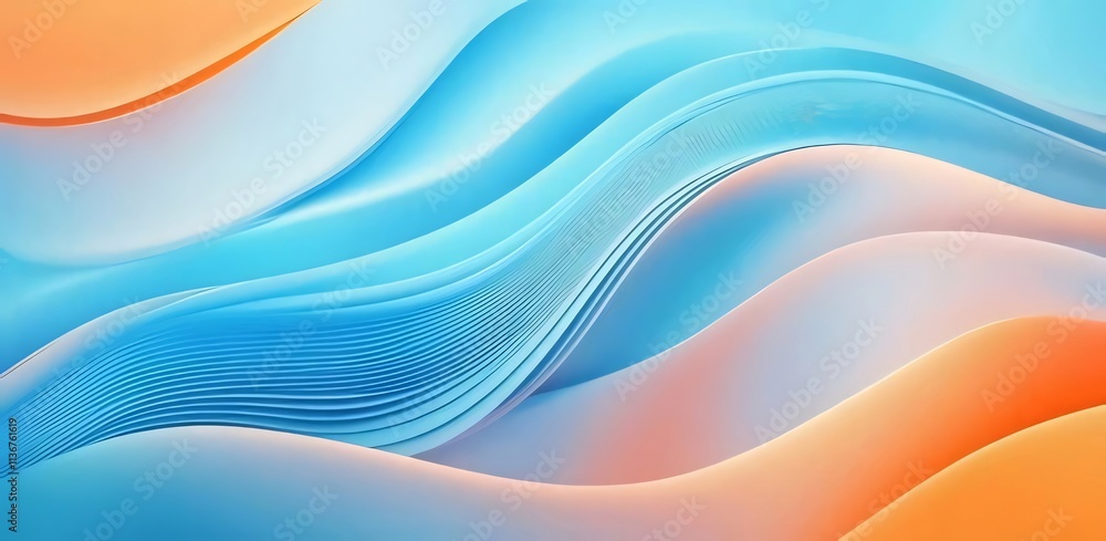 Abstract blue and orange wave pattern. Abstract blue and orange wave pattern.