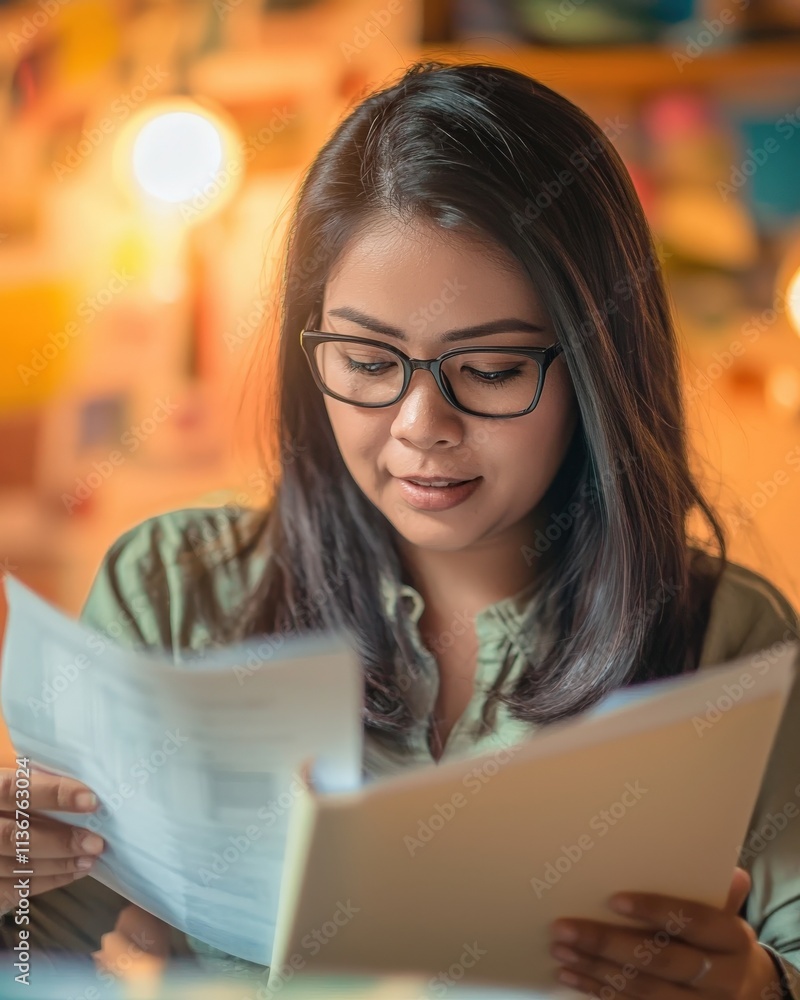 A female teacher grading papers, focused expression, soft classroom lighting, cozy education space background, A female teacher grading papers, focused expression, soft classroom lighting, cozy education space background,