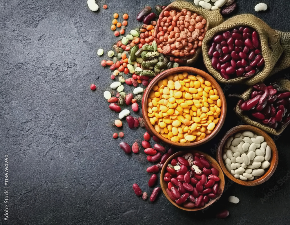 Assorted Dried Beans for Soup Making AI Assorted Dried Beans for Soup Making AI