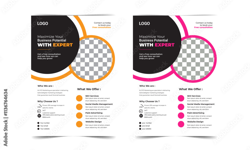 A corporate business flyer template in cool gradient color using modern creative organic shape concept available for editable vector design A corporate business flyer template in cool gradient color using modern creative organic shape concept available for editable vector design
