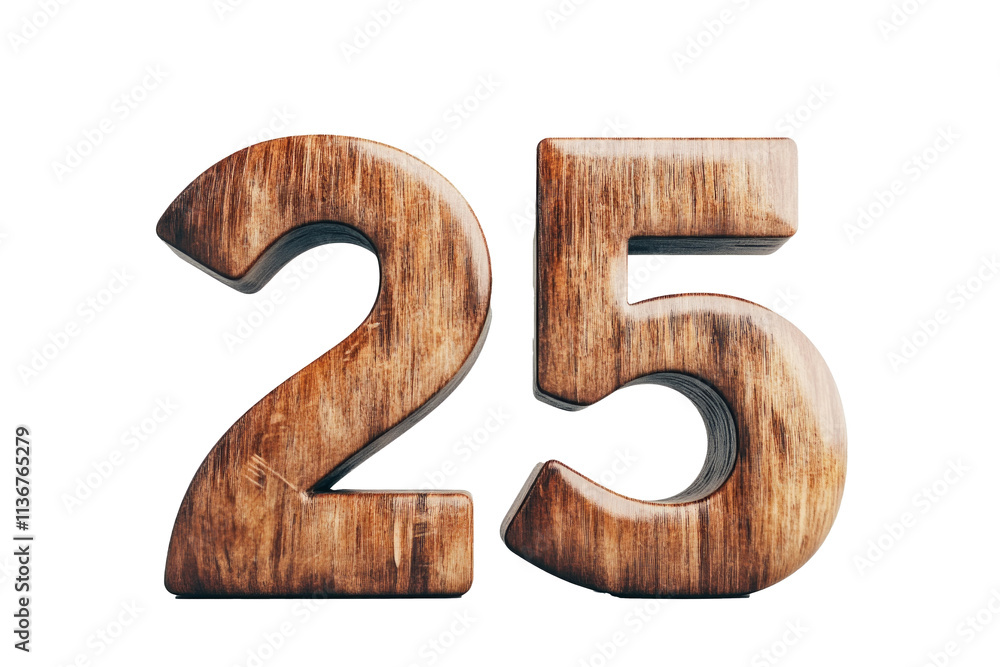2025 Happy New Year 3d wooden number isolated on white background, transparent background 2025 Happy New Year 3d wooden number isolated on white background, transparent background