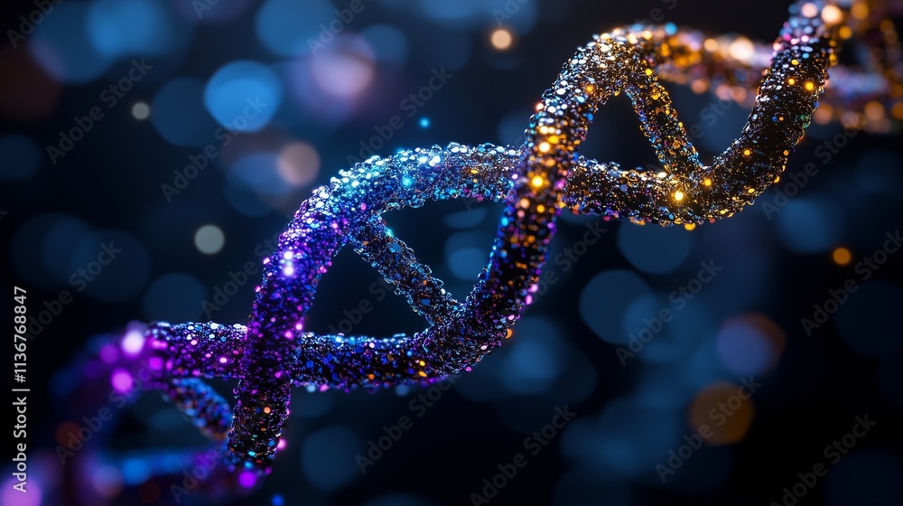 Close-Up of Vibrant DNA Double Helix Structure Close-Up of Vibrant DNA Double Helix Structure