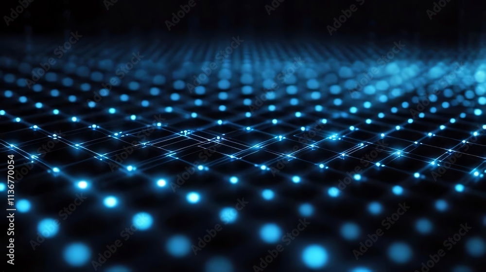 Abstract blue glowing grid network. Abstract blue glowing grid network.