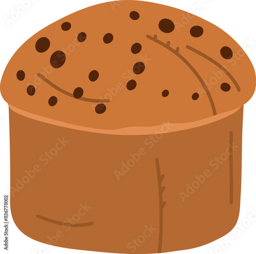 Illustration of Festive Panettone Dessert