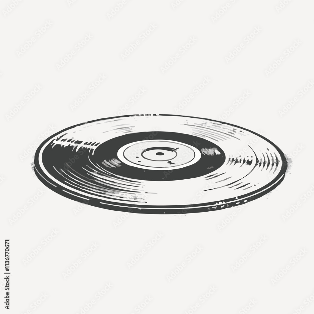 Fototapeta premium Realistic vinyl record. Vector, record for gramophone. Classic vinyl record for music Isolated vector illustration