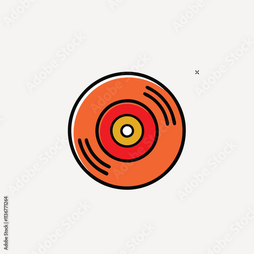 Vector realistic illustration of vinyl records on a Isolated object on a white background