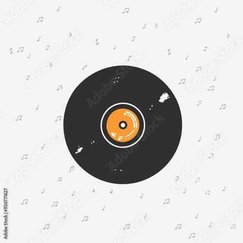 vector blank red LP vinyl record on backgtound with red starburst, layered and editable Isolated vector illustration