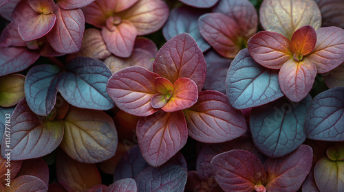 Wallpaper Mural A close up of a bunch of purple flowers with frosting on them Torontodigital.ca