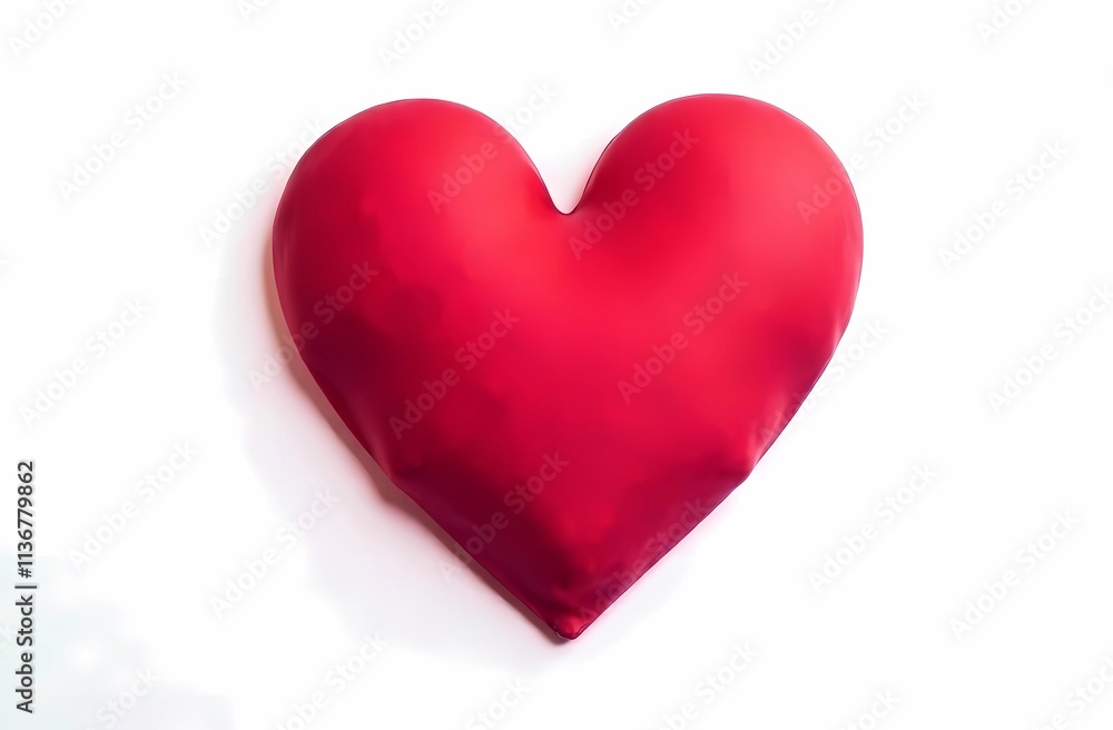 Red heart on white background with copy space. Valentine's Day card Red heart on white background with copy space. Valentine's Day card