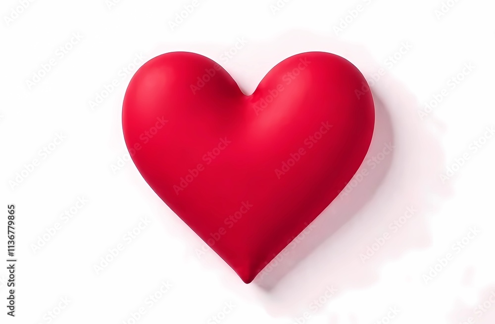 Red heart on white background with copy space. Valentine's Day card Red heart on white background with copy space. Valentine's Day card