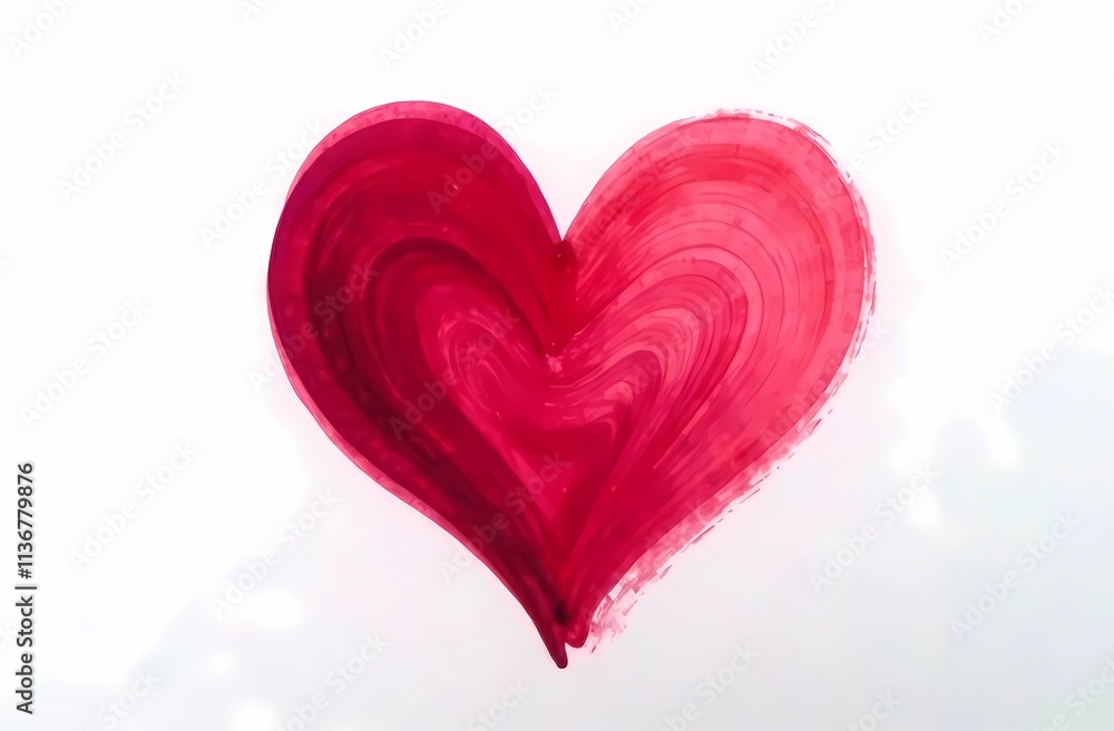 Red heart on white background with copy space. Valentine's Day card Red heart on white background with copy space. Valentine's Day card