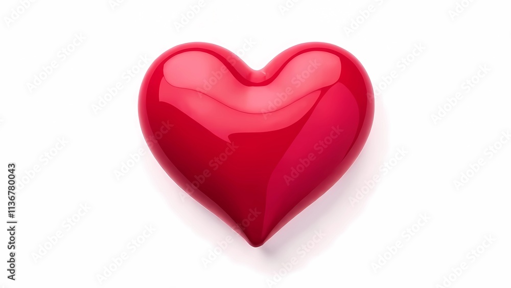 Red heart on white background with copy space. Valentine's Day card Red heart on white background with copy space. Valentine's Day card