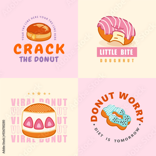 a collection donuts shop logo branding